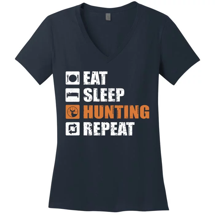 Eat Sleep Hunt Repeat Women's V-Neck T-Shirt