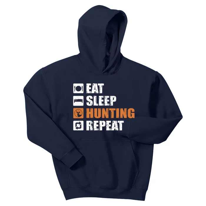 Eat Sleep Hunt Repeat Kids Hoodie