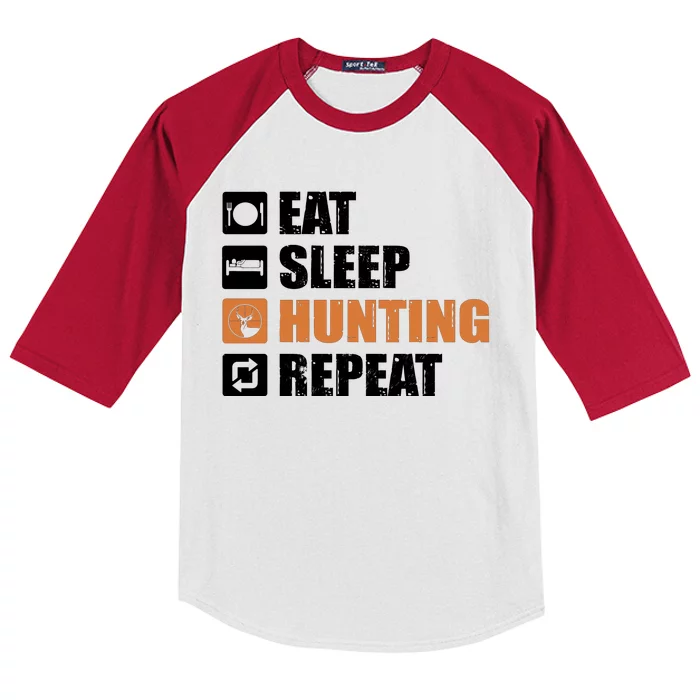 Eat Sleep Hunt Repeat Kids Colorblock Raglan Jersey