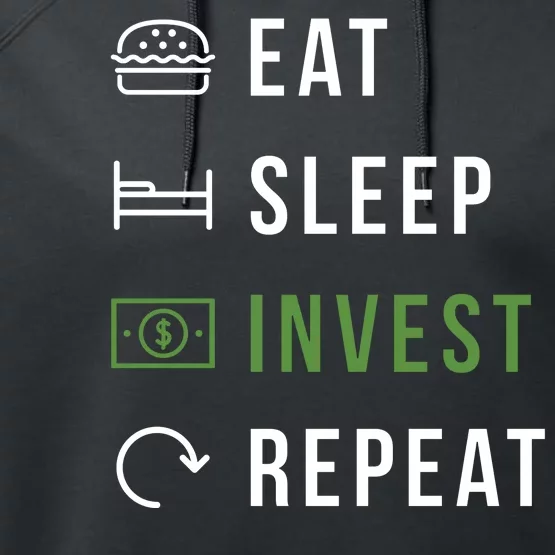 Eat Sleep Invest Repeat Performance Fleece Hoodie