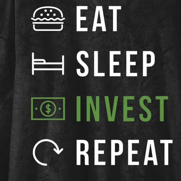 Eat Sleep Invest Repeat Hooded Wearable Blanket