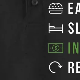 Eat Sleep Invest Repeat Dry Zone Grid Performance Polo