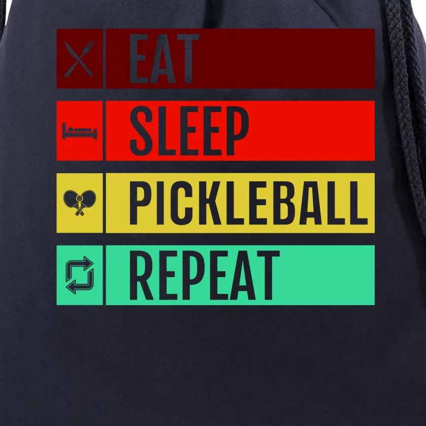 Eat Sleep Pickleball Repeat Drawstring Bag