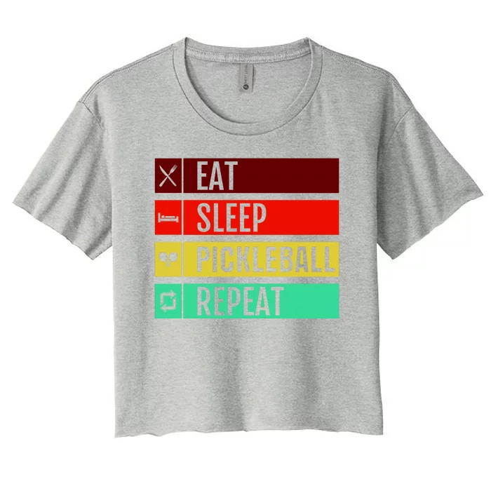 Eat Sleep Pickleball Repeat Women's Crop Top Tee