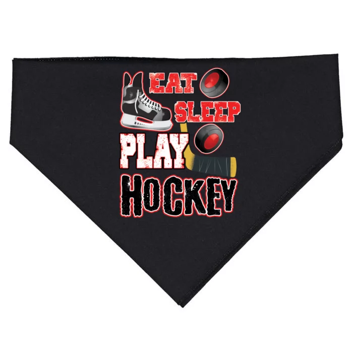 Eat Sleep Play Hockey USA-Made Doggie Bandana