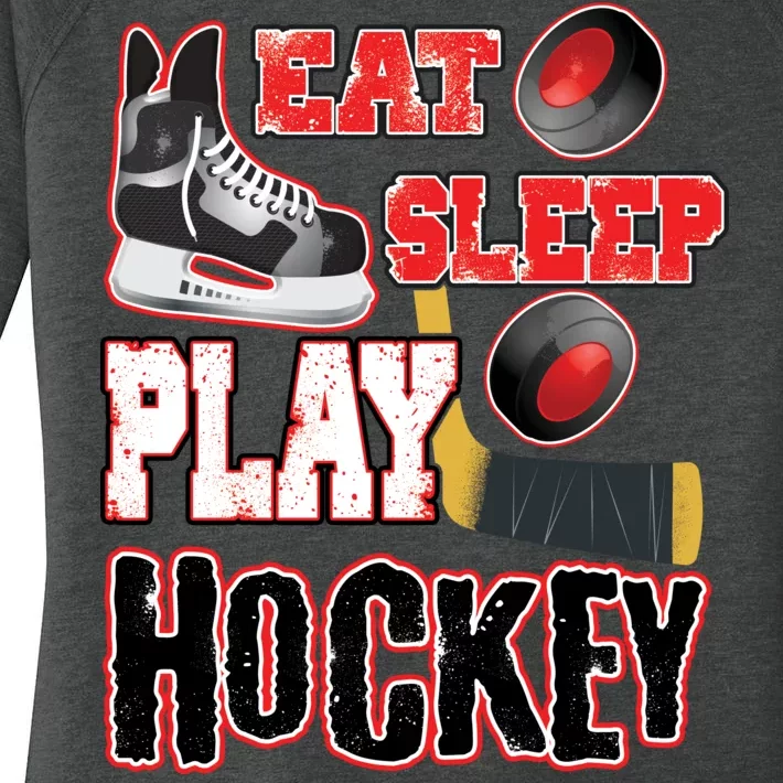 Eat Sleep Play Hockey Women's Perfect Tri Tunic Long Sleeve Shirt