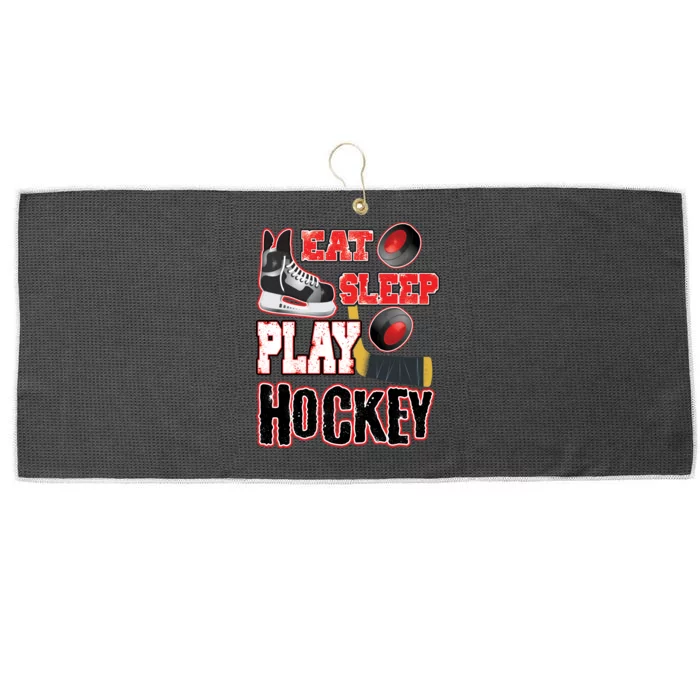 Eat Sleep Play Hockey Large Microfiber Waffle Golf Towel