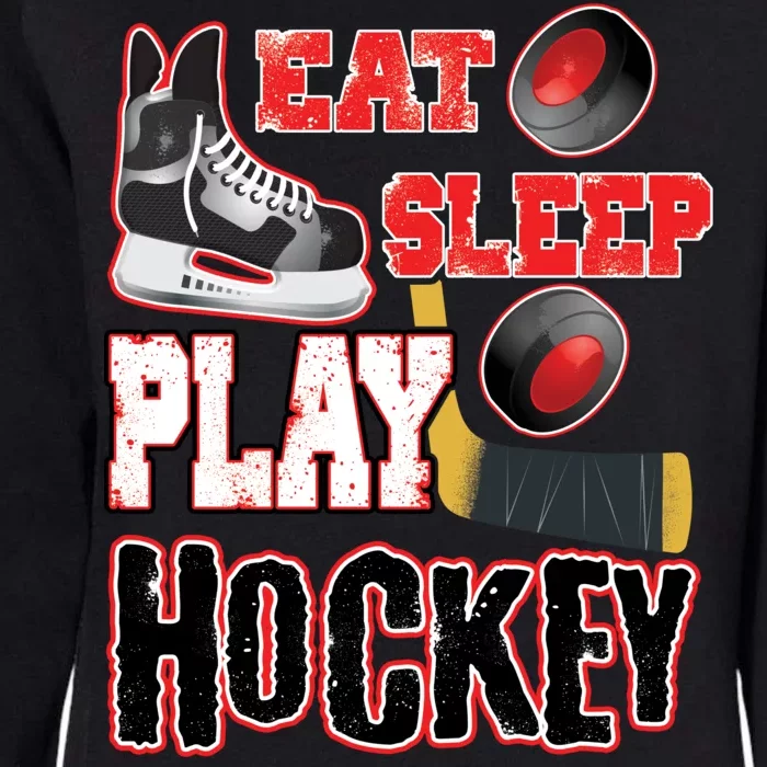 Eat Sleep Play Hockey Womens California Wash Sweatshirt