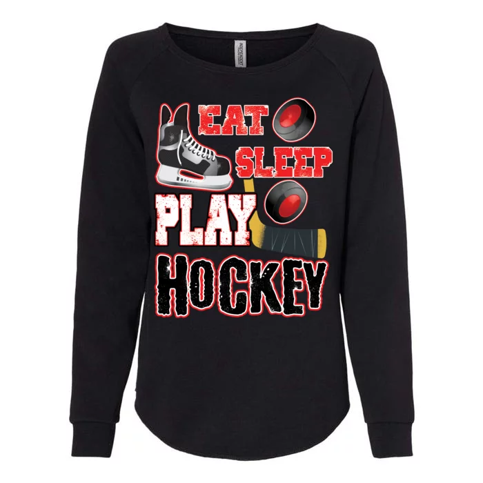 Eat Sleep Play Hockey Womens California Wash Sweatshirt