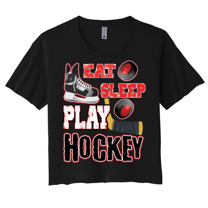 Eat Sleep Play Hockey Women's Crop Top Tee