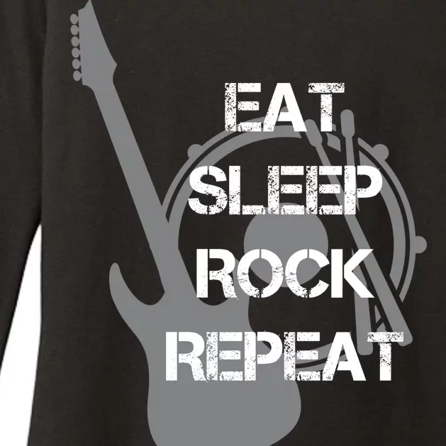 Eat Sleep Rock Repeat Womens CVC Long Sleeve Shirt