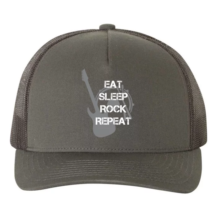 Eat Sleep Rock Repeat Yupoong Adult 5-Panel Trucker Hat