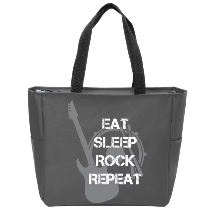 Eat Sleep Rock Repeat Zip Tote Bag