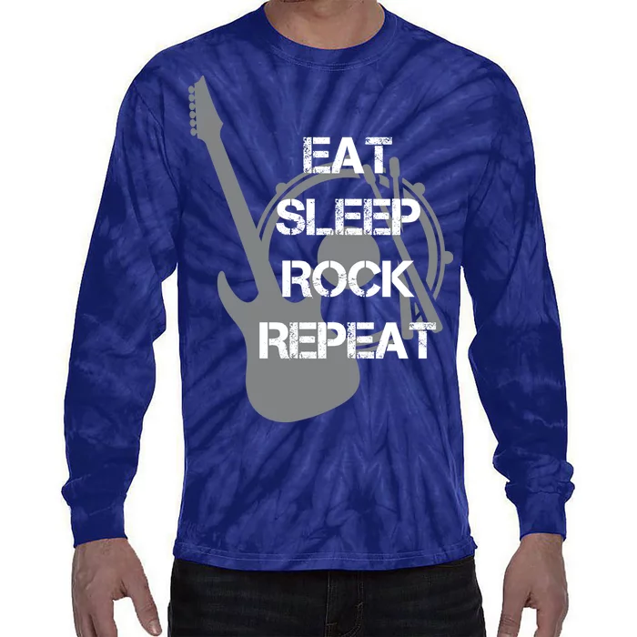 Eat Sleep Rock Repeat Tie-Dye Long Sleeve Shirt