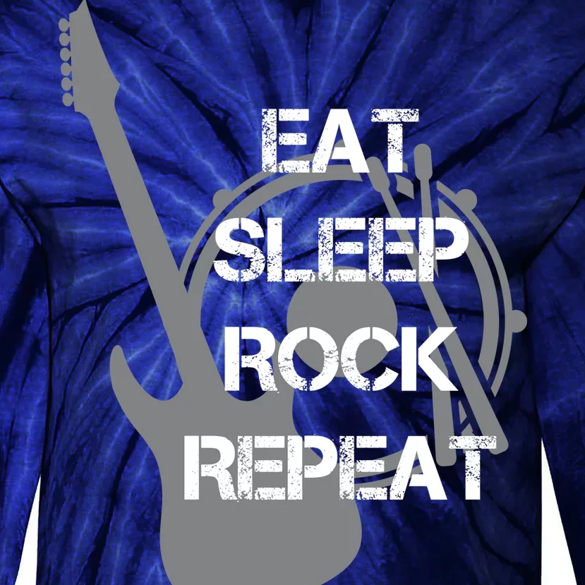 Eat Sleep Rock Repeat Tie-Dye Long Sleeve Shirt