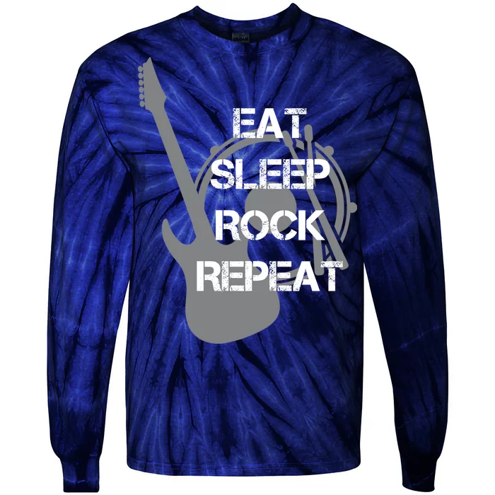 Eat Sleep Rock Repeat Tie-Dye Long Sleeve Shirt