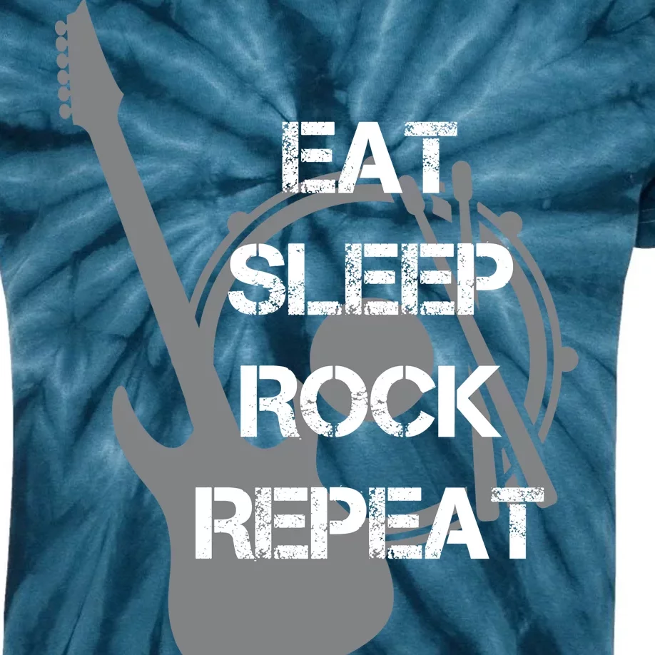 Eat Sleep Rock Repeat Kids Tie-Dye T-Shirt