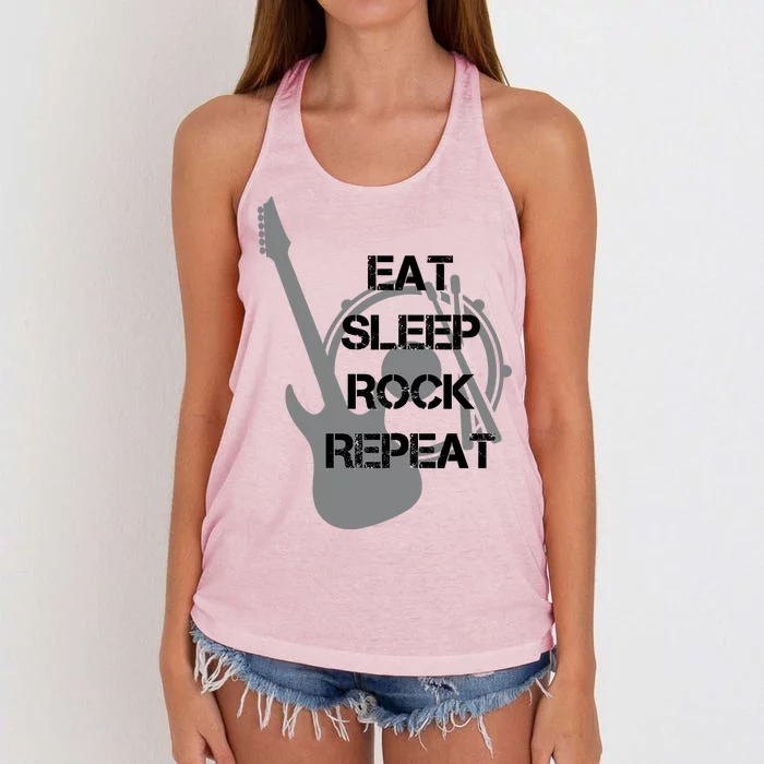 Eat Sleep Rock Repeat Women's Knotted Racerback Tank