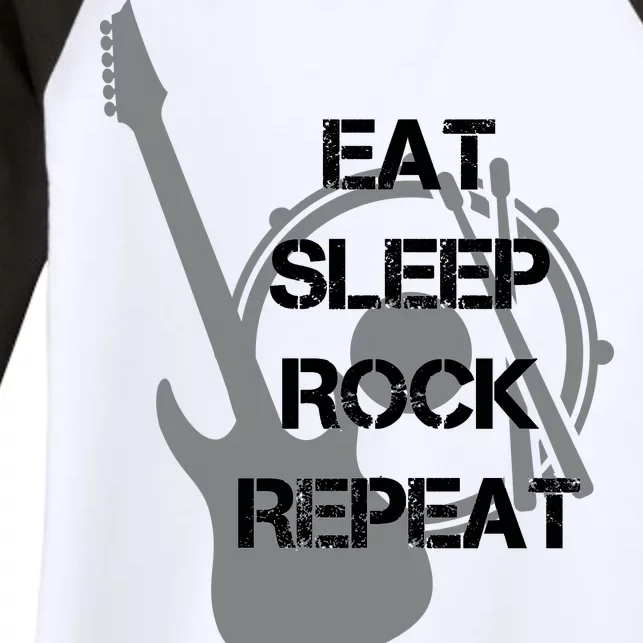 Eat Sleep Rock Repeat Women's Tri-Blend 3/4-Sleeve Raglan Shirt