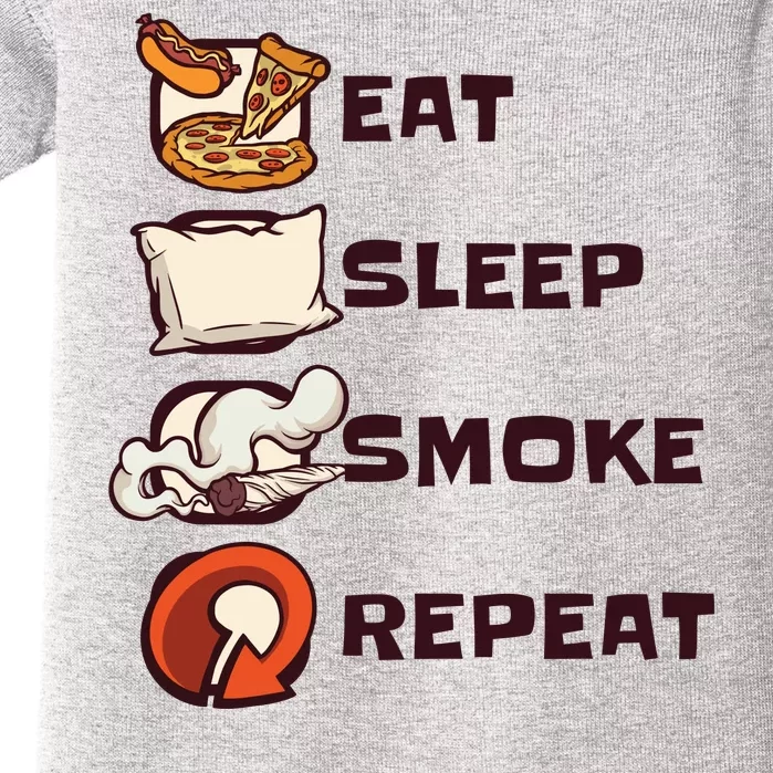 Eat Sleep Smoke Repeat Baby Bodysuit