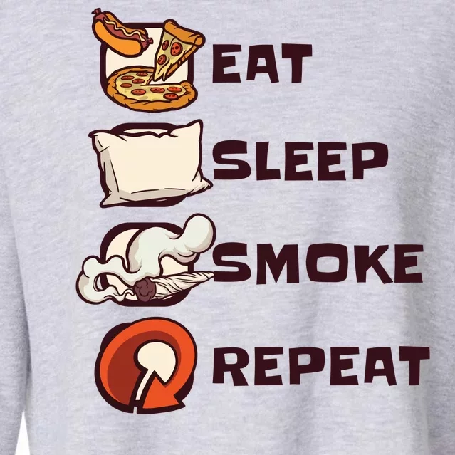 Eat Sleep Smoke Repeat Cropped Pullover Crew