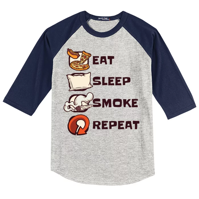 Eat Sleep Smoke Repeat Kids Colorblock Raglan Jersey