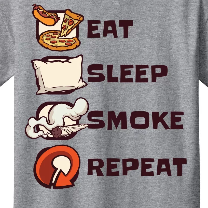 Eat Sleep Smoke Repeat Kids T-Shirt