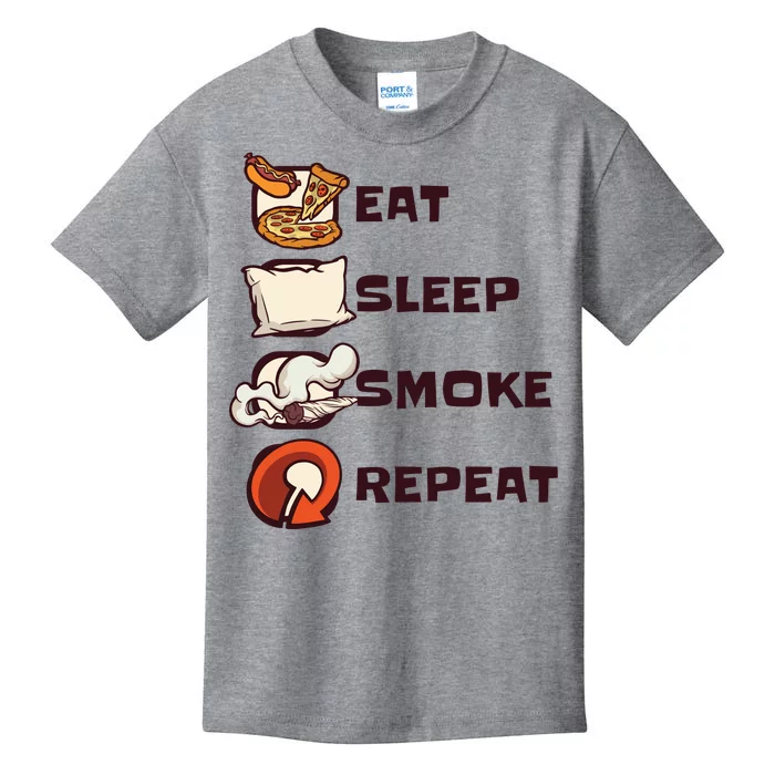 Eat Sleep Smoke Repeat Kids T-Shirt