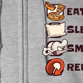 Eat Sleep Smoke Repeat Full Zip Hoodie