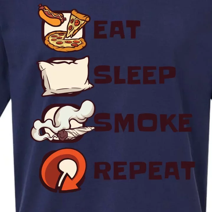 Eat Sleep Smoke Repeat Sueded Cloud Jersey T-Shirt