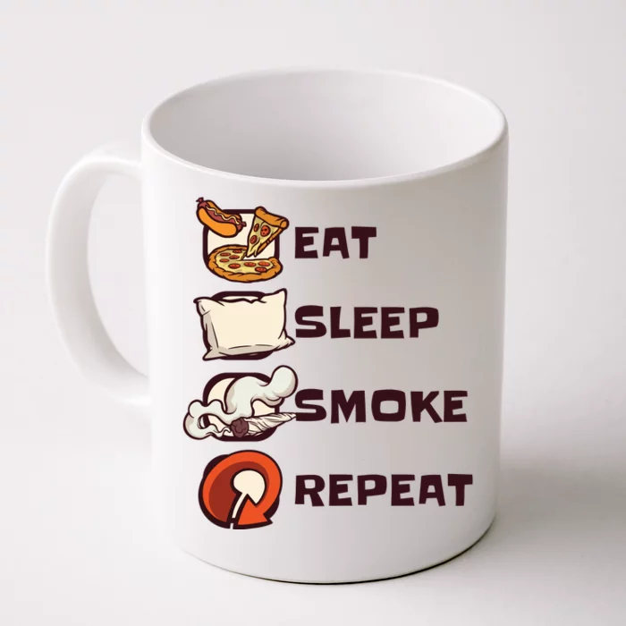 Eat Sleep Smoke Repeat Front & Back Coffee Mug