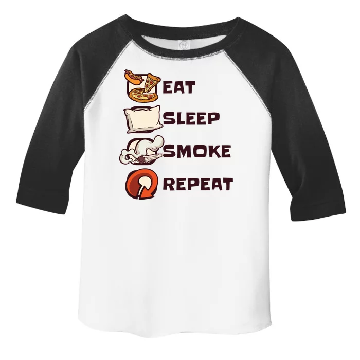 Eat Sleep Smoke Repeat Toddler Fine Jersey T-Shirt