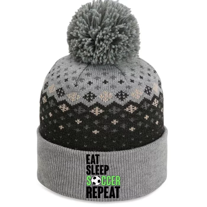 Eat Sleep Soccer Repeat The Baniff Cuffed Pom Beanie