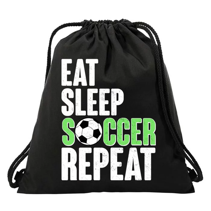 Eat Sleep Soccer Repeat Drawstring Bag