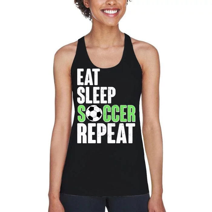 Eat Sleep Soccer Repeat Women's Racerback Tank