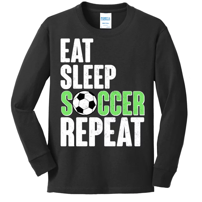 Eat Sleep Soccer Repeat Kids Long Sleeve Shirt