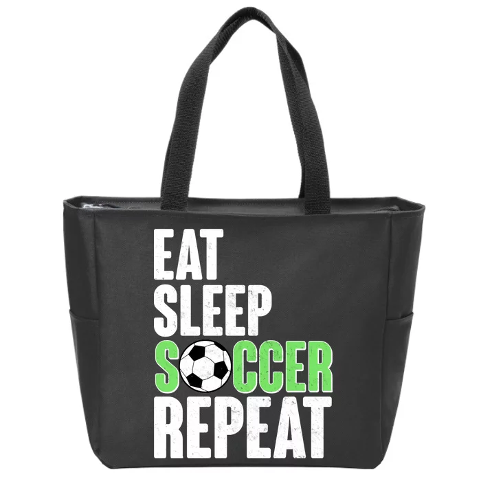 Eat Sleep Soccer Repeat Zip Tote Bag