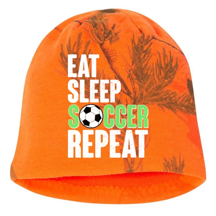 Eat Sleep Soccer Repeat Kati - Camo Knit Beanie