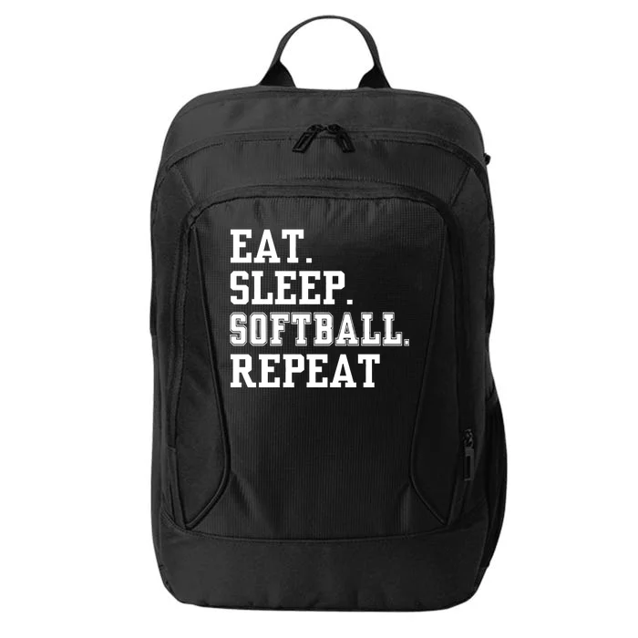 Eat Sleep Softball Repeat City Backpack