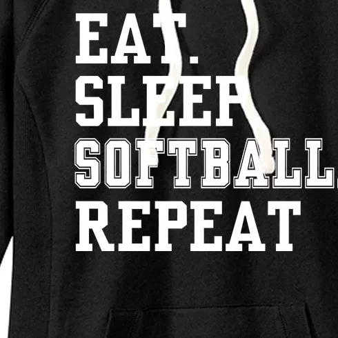 Eat Sleep Softball Repeat Women's Fleece Hoodie