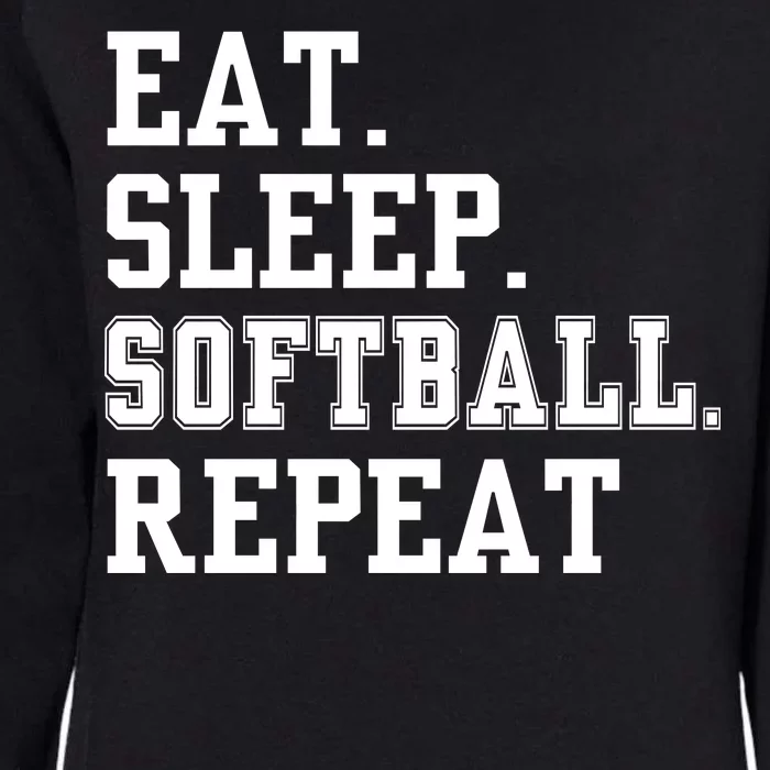 Eat Sleep Softball Repeat Womens California Wash Sweatshirt