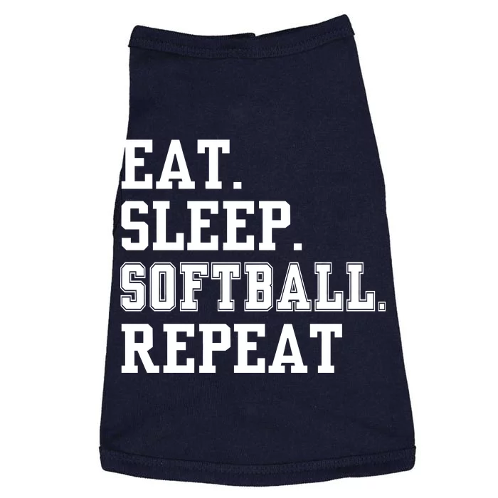 Eat Sleep Softball Repeat Doggie Tank