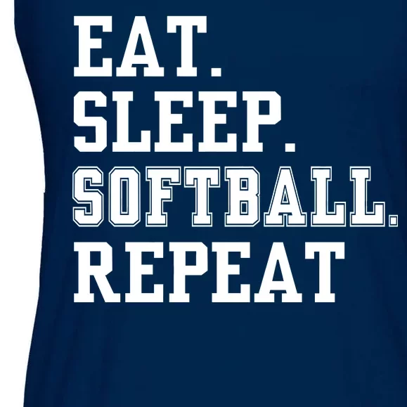 Eat Sleep Softball Repeat Ladies Essential Flowy Tank