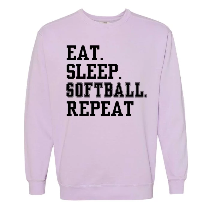 Eat Sleep Softball Repeat Garment-Dyed Sweatshirt