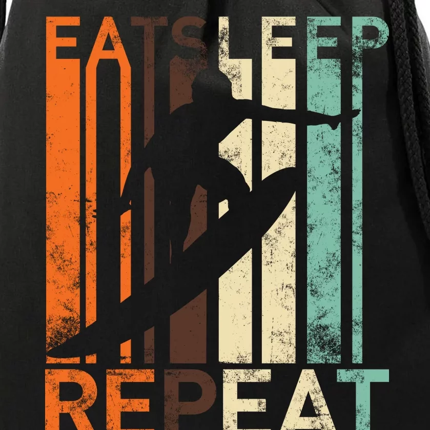 Eat Sleep Surf Repeat Drawstring Bag