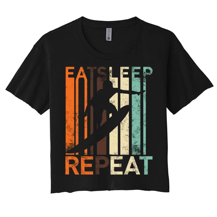 Eat Sleep Surf Repeat Women's Crop Top Tee