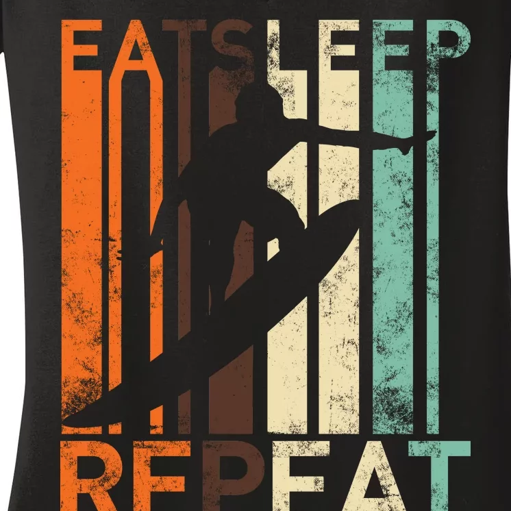 Eat Sleep Surf Repeat Women's V-Neck T-Shirt