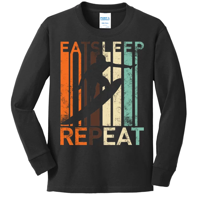 Eat Sleep Surf Repeat Kids Long Sleeve Shirt