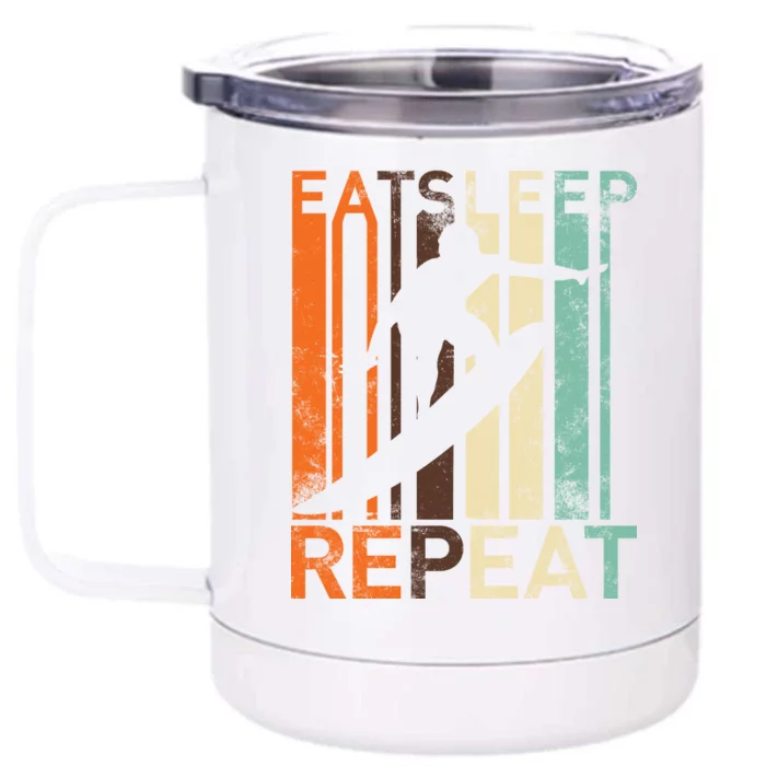 Eat Sleep Surf Repeat Front & Back 12oz Stainless Steel Tumbler Cup