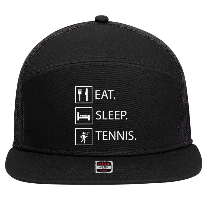 Eat Sleep Tennis 7 Panel Mesh Trucker Snapback Hat